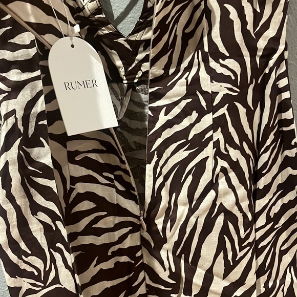 Rumer x Revolve Cyrus Maxi Zebra Print Linen Dress - Picture 12 of 13